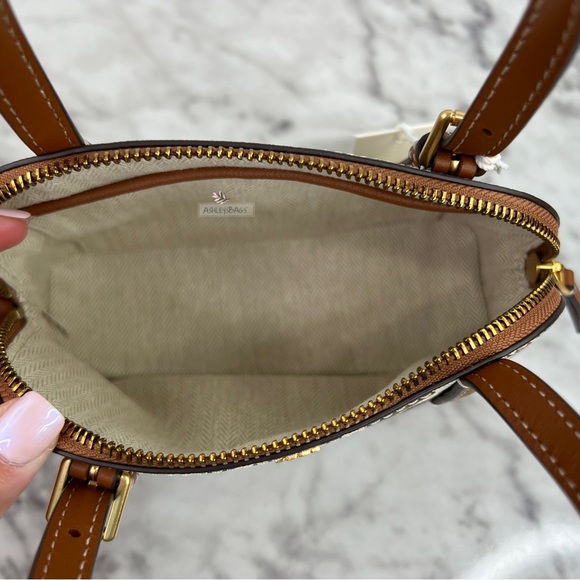 Tory Burch Emerson Printed Dome Satchel Crossbody In Leopard Print - Picture 9 of 11